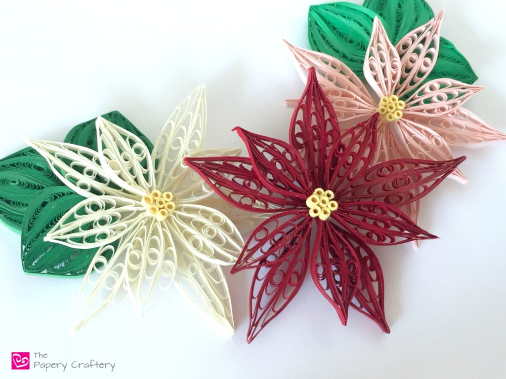 Quilling Paper Poinsettia Flowers - The Papery Craftery