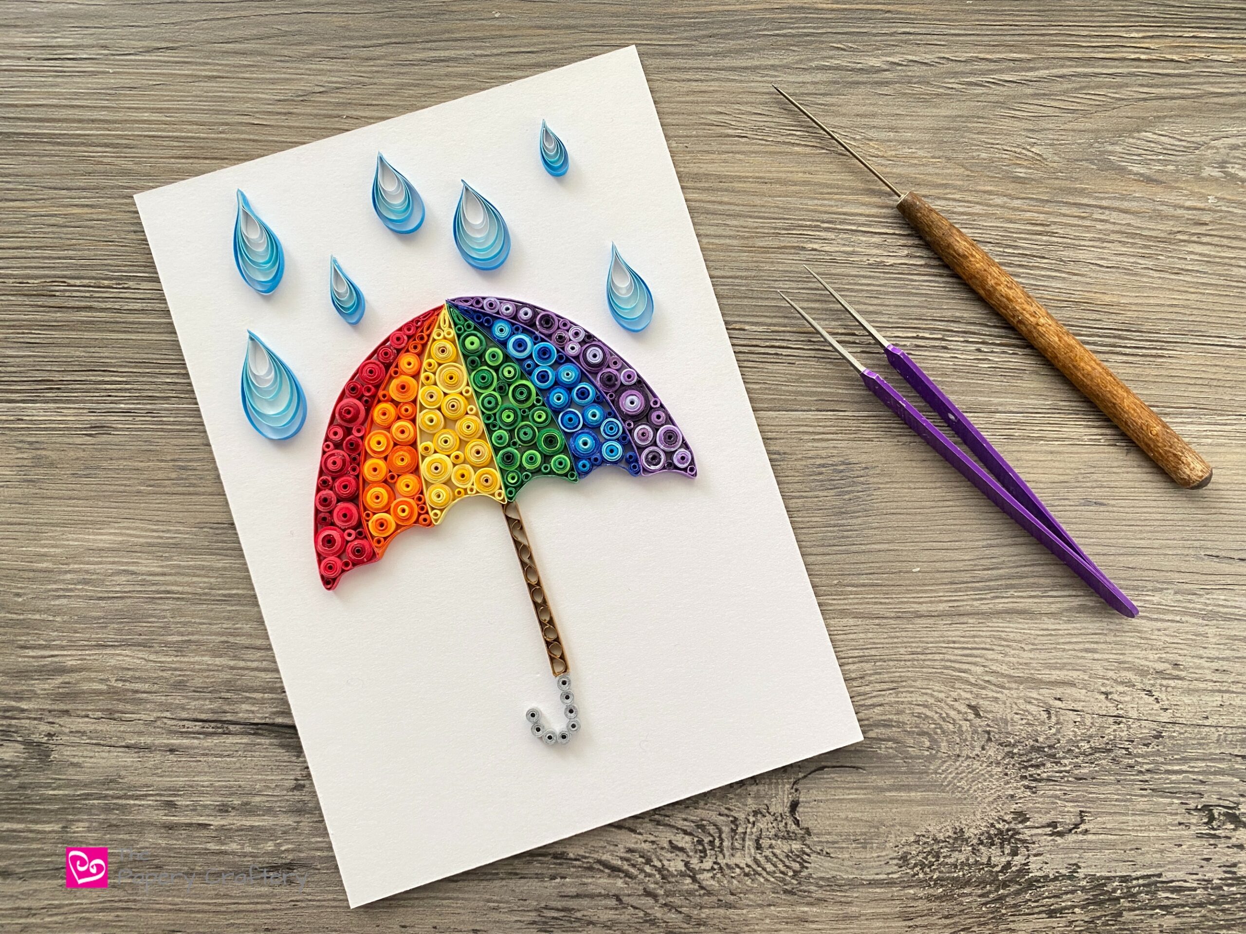 Quilling Paper Rainbow Umbrella - The Papery Craftery